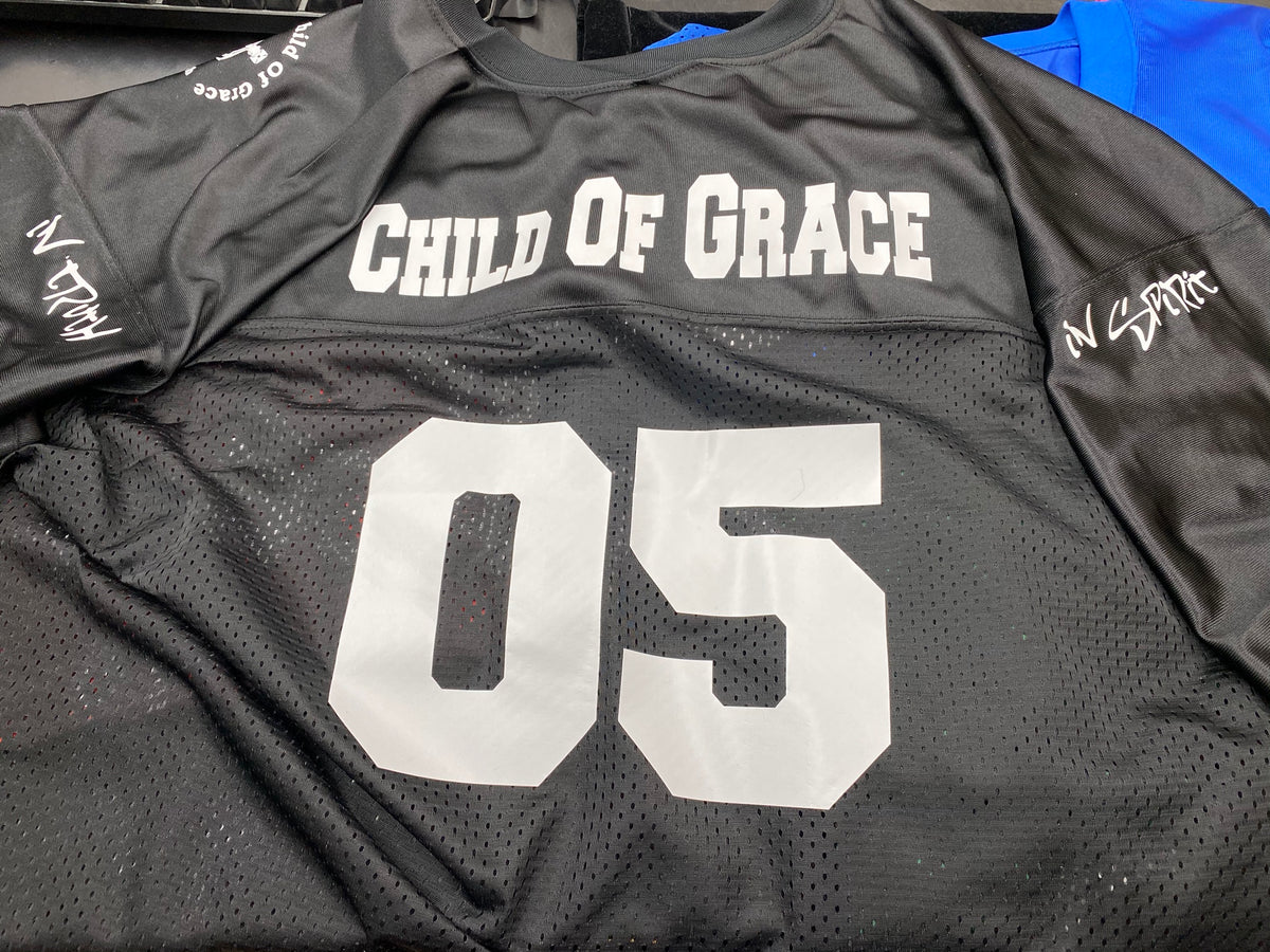 CHILD OF GRACE Genesis 05 Throwback Jersey black back detail