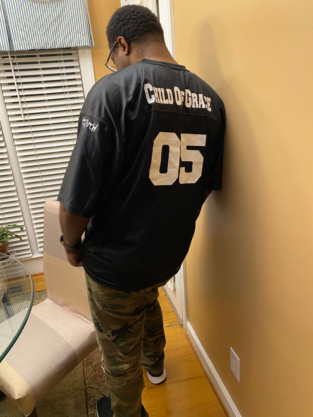 CHILD OF GRACE Genesis 05 Throwback Jersey black lifestyle back view