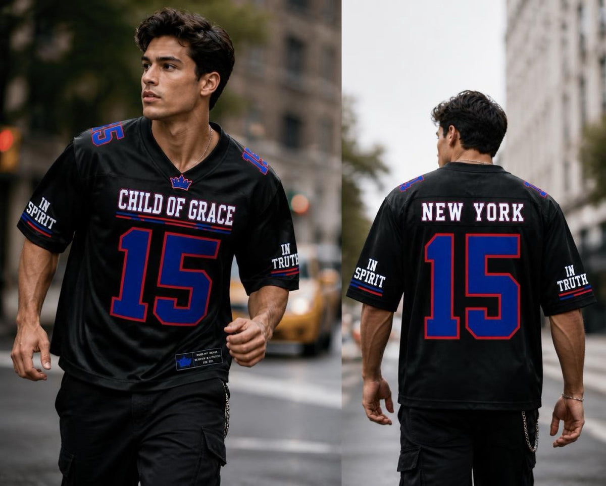 CHILD OF GRACE New York State of Grace 15 Jersey front and back editorial view