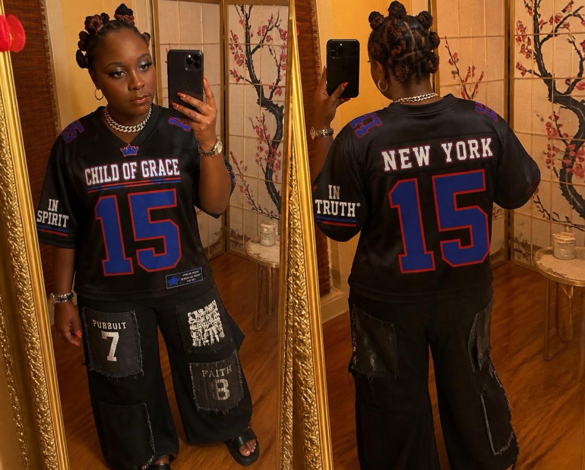 CHILD OF GRACE New York State of Grace 15 Jersey front and back lifestyle view